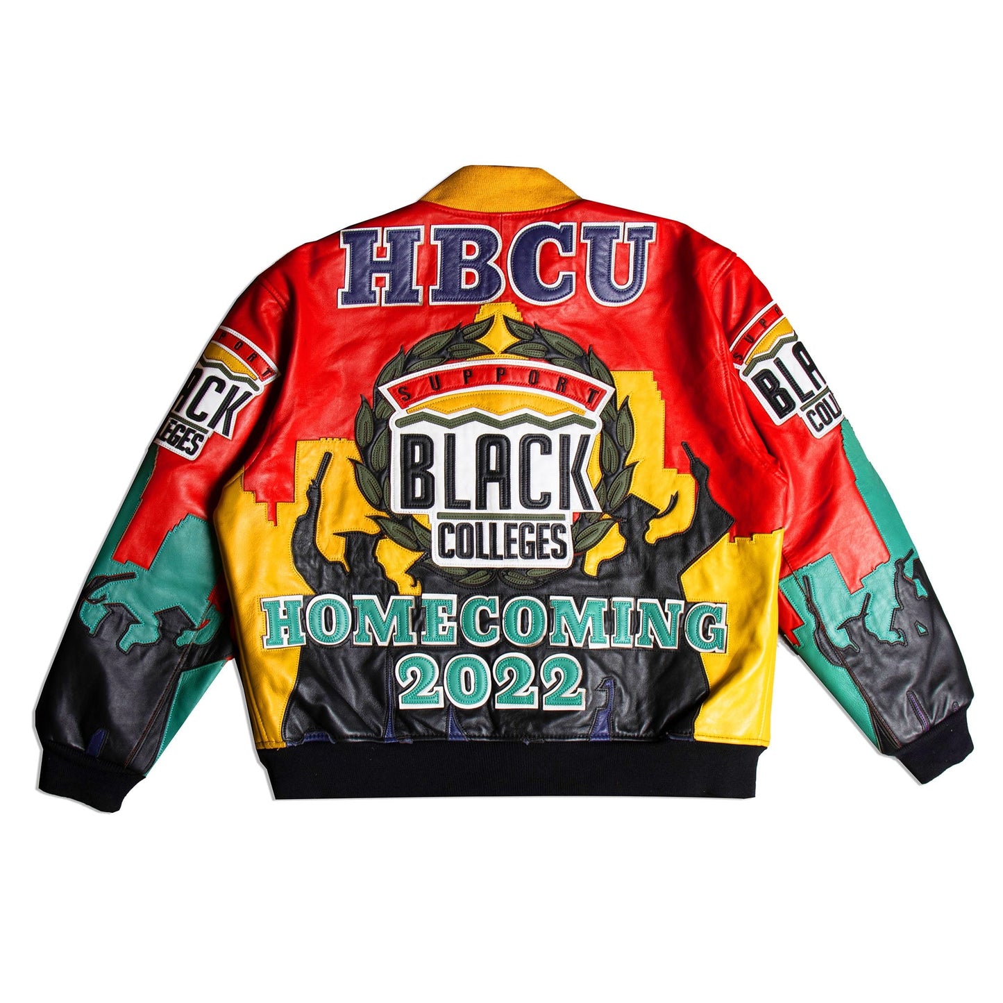 Support Black Colleges Leather Varsity Jacket